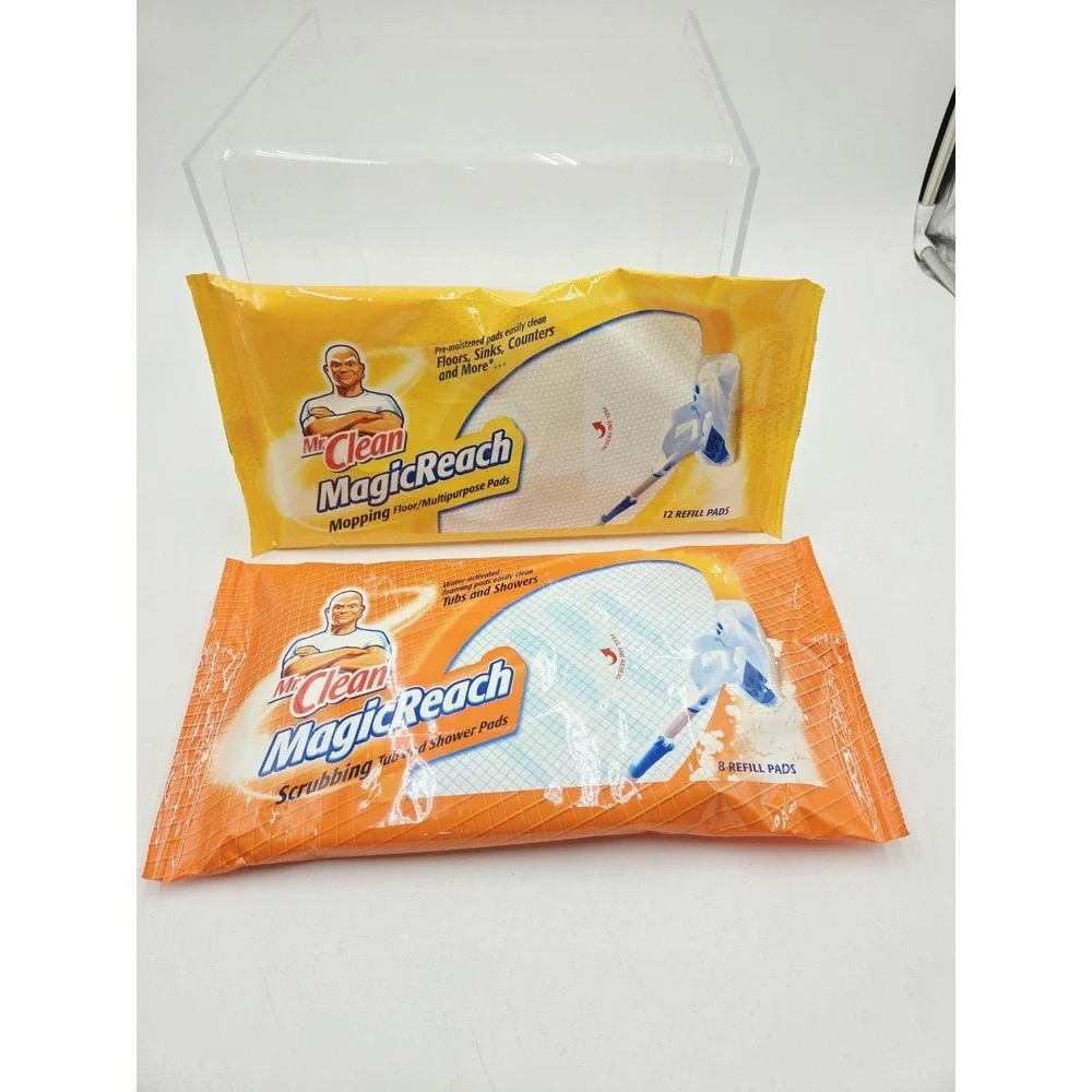 New Mr. Clean Magic Reach Refills 12 Mopping Floor 8 Scrubbing Tub Shower Pads